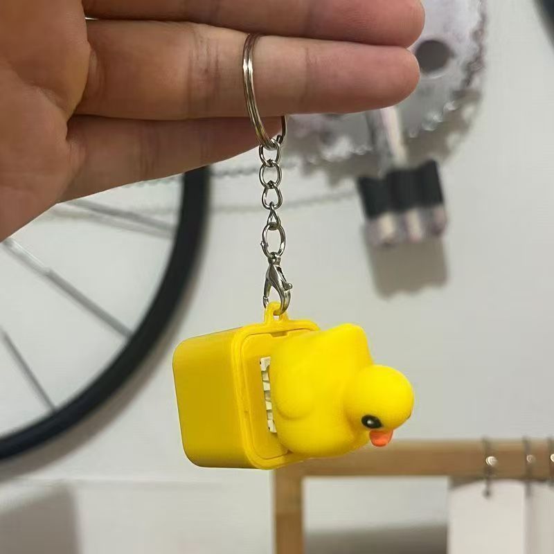 Glowing Stress-relief Button Toy Pendant Keychain