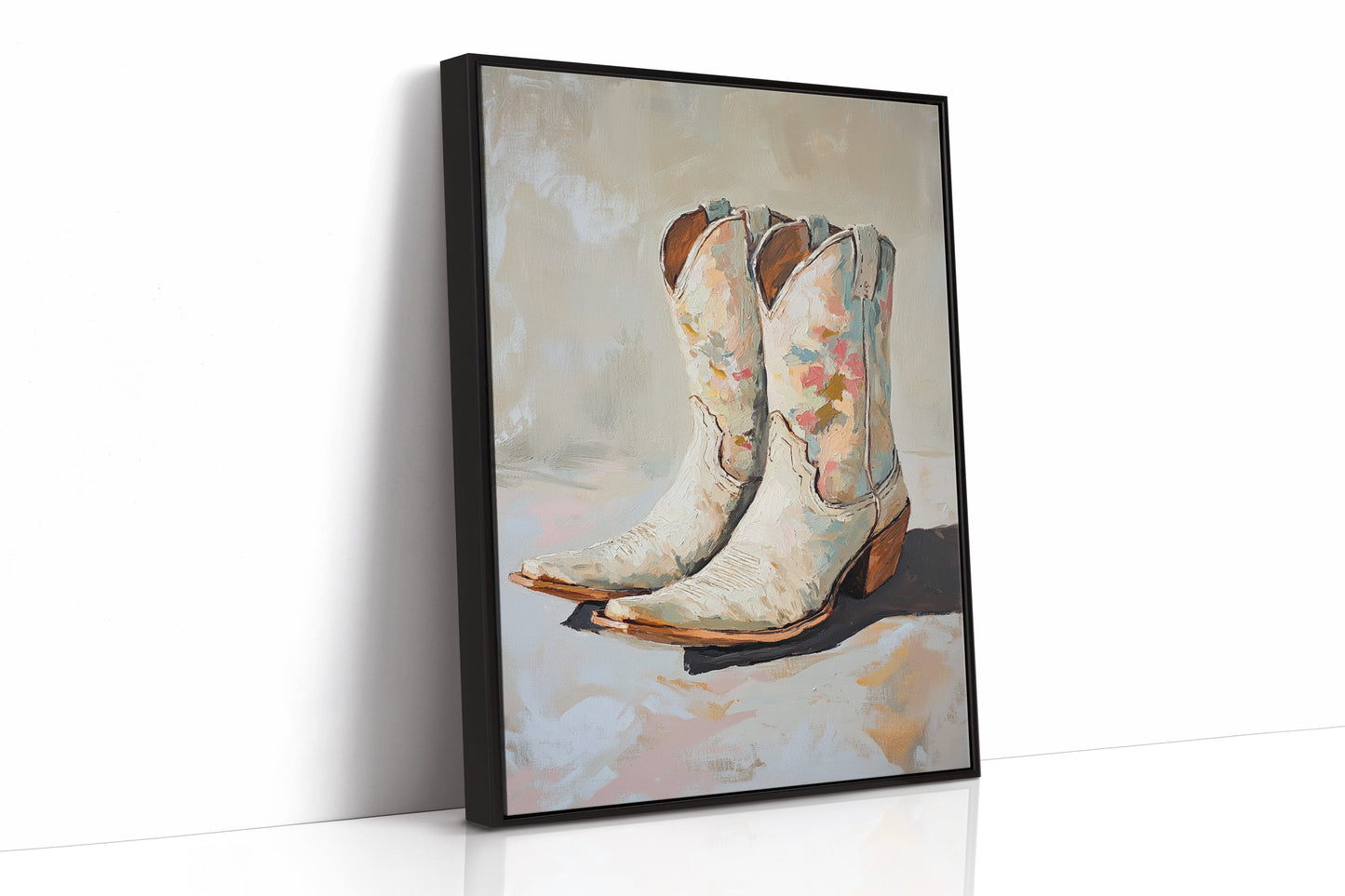 Bemalte Sohlen: Florale Cowboystiefel