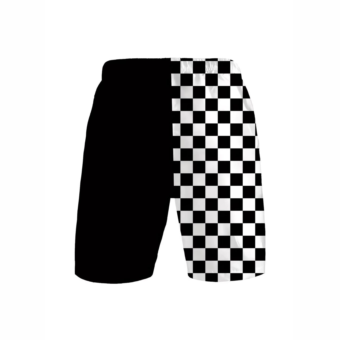 Checkered Two-tone Print Loose And Breathable Summer Shorts