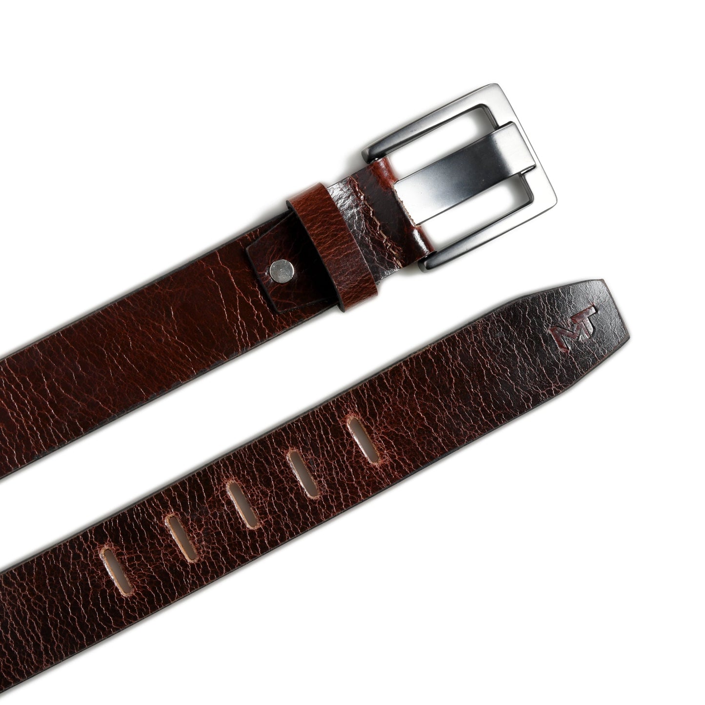 Ceinture en cuir marron foncé Pinecrest