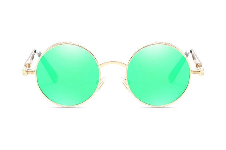 Luxury Popular Retro Gothic Steampunk Polarized Men and Women Brand Designer Vintage Round High Quality Metal Frame Sunglasses With UV400 Protection