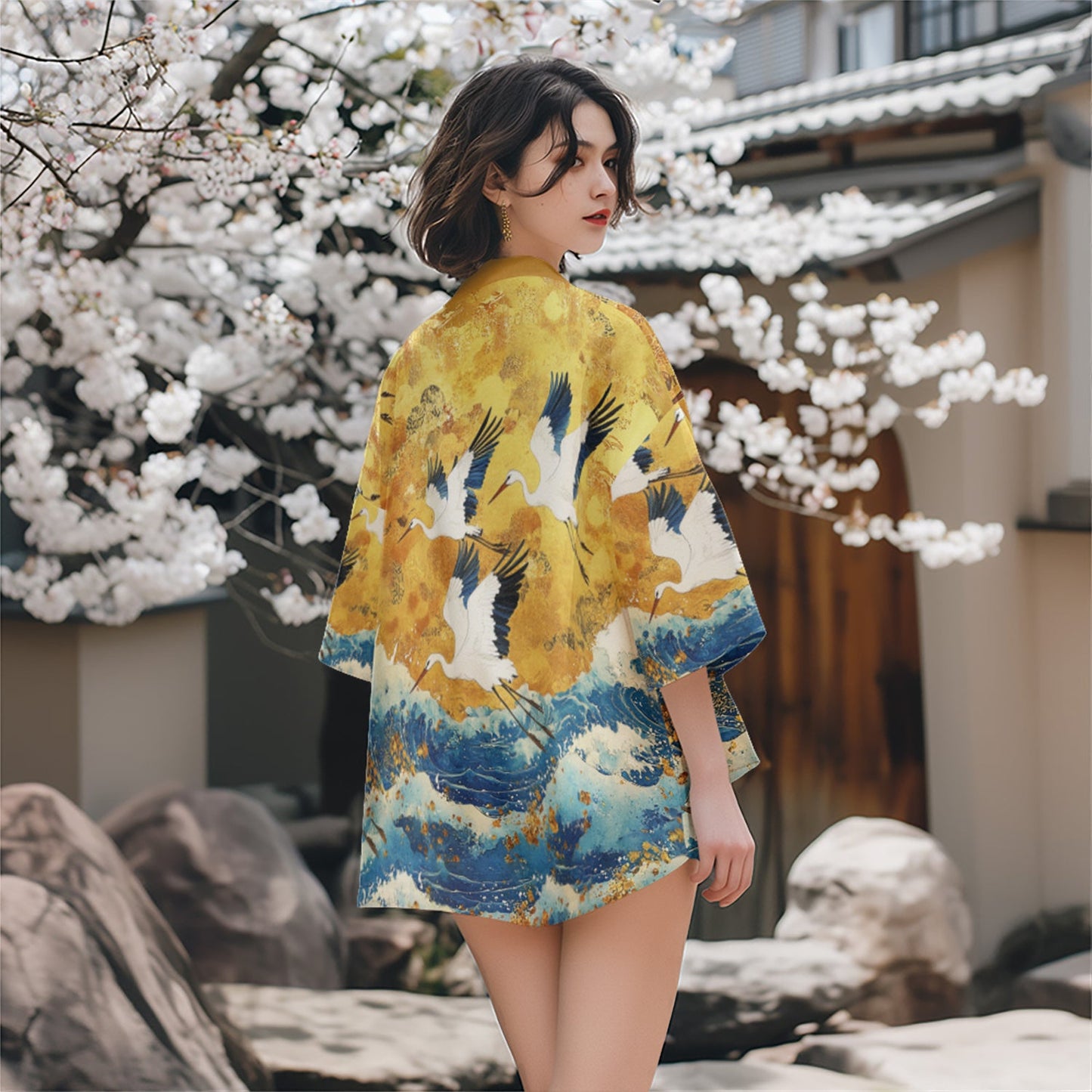 K21 Kimono Grues Dorées