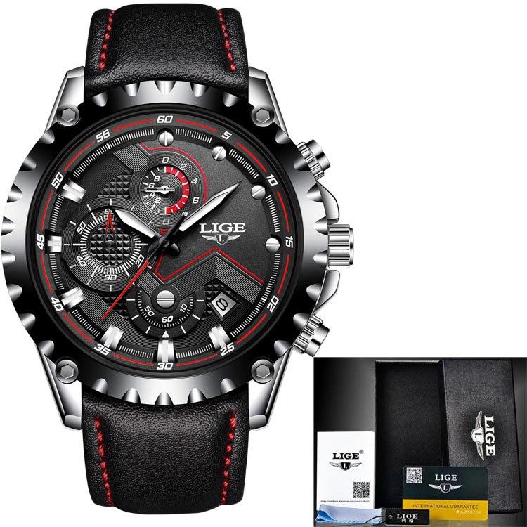 Business Elegant Men's Watch With Chronometers Day View Fluorescent Hands Excellent Look Unique Design Perfect Gift For Your Man
