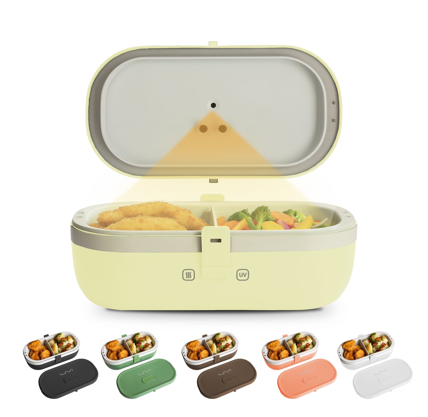 Selbstheizende Lunchbox mit USB-C-Kabel und UV-LICHT-DESINFEKTION