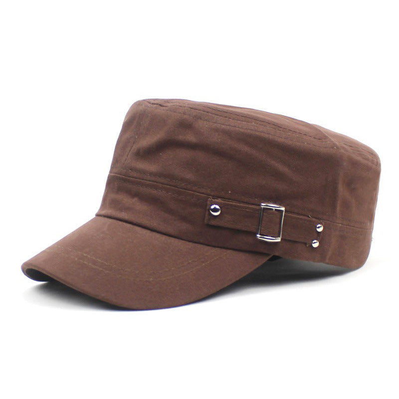 Mens Cotton Flat-brim Baseball Cap