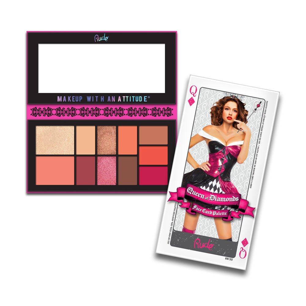 RUDE Face Card Palette - Queen of Diamonds - ThisandThatShoppe