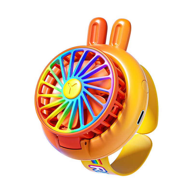 New Summer Mini Watch With A Handy Wrist-mounted Night Light And Rechargeable Small Fan For Kids