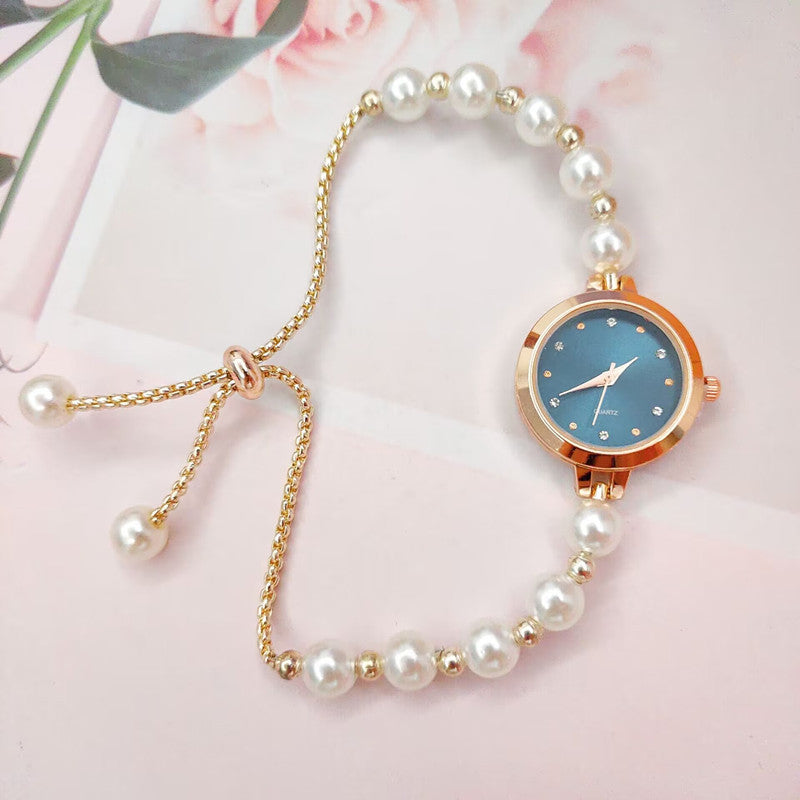 New Pearl Bracelet Watch Womens Quartz Watch