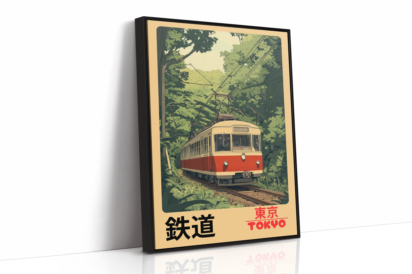 Affiche Rétro Chemin de Fer de Tokyo – Art Mural de Train Japonais, Impression de Voyage Vintage