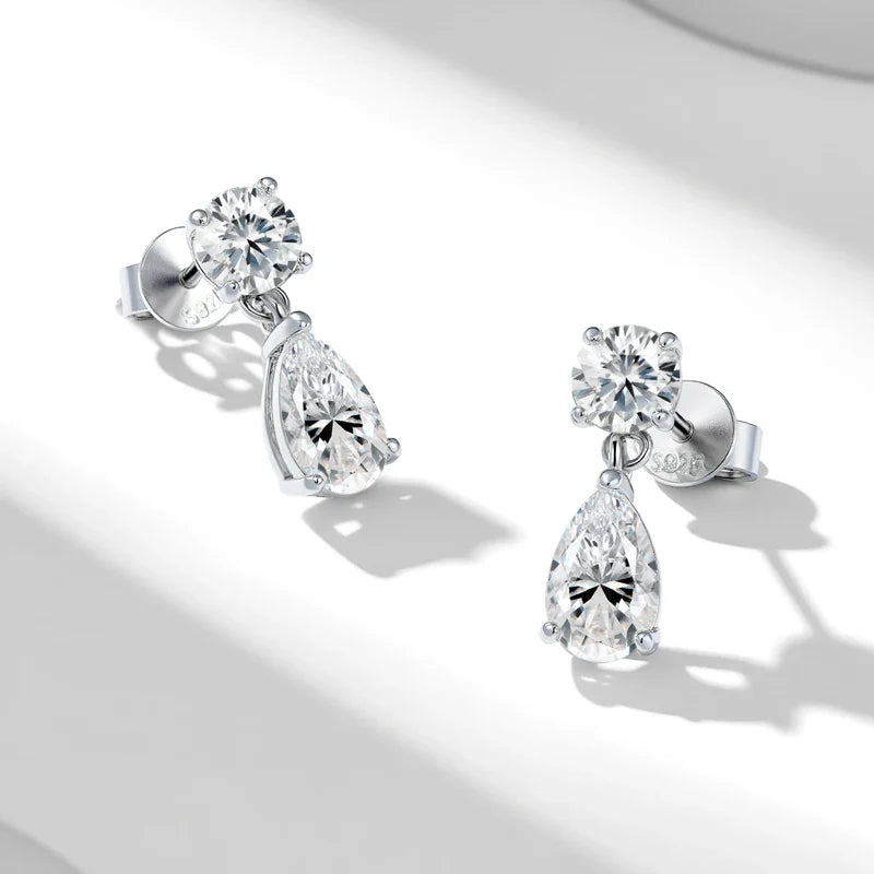 Boucles d'oreilles pendantes en argent sterling 925 et moissanite 1,5 carat pour hommes et femmes