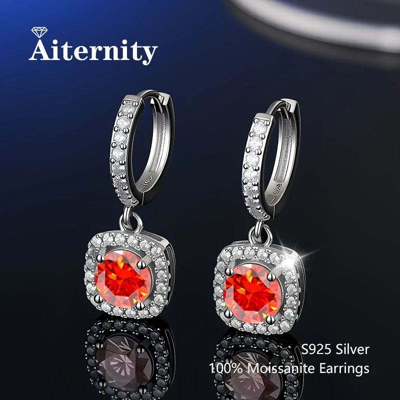 Boucles d'oreilles clous unisexe en argent sterling 925 avec moissanite taille VVS1 et certificat GRA