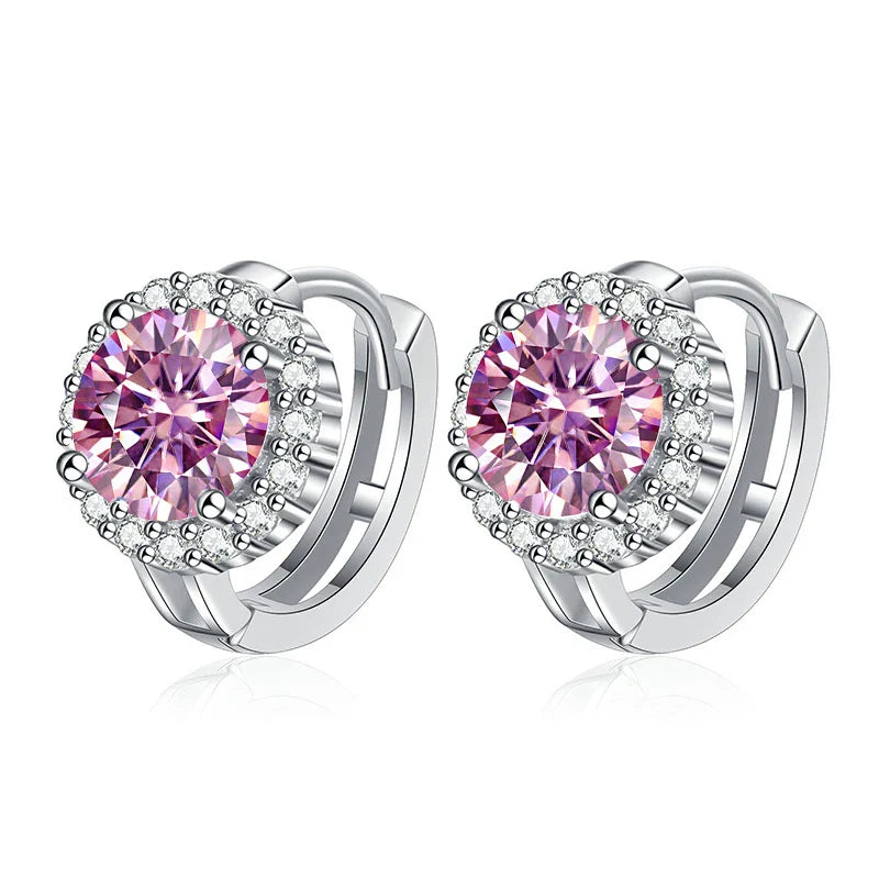 925 Sterling Silber D-Farbe Moissanit Ohrstecker für Damen Hochzeit