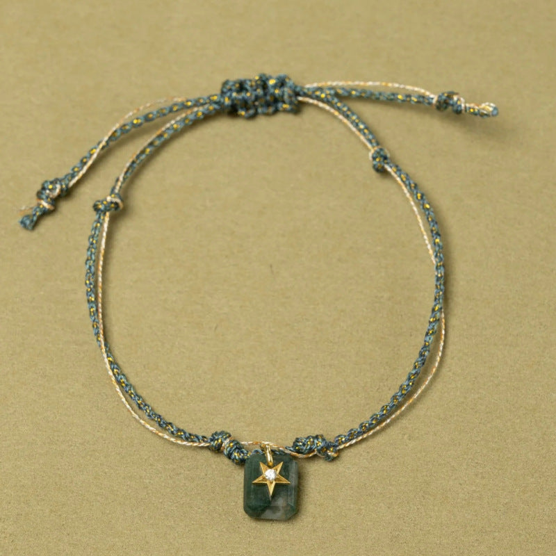 Womens Stainless Steel Natural Stone Bracelet And Necklace