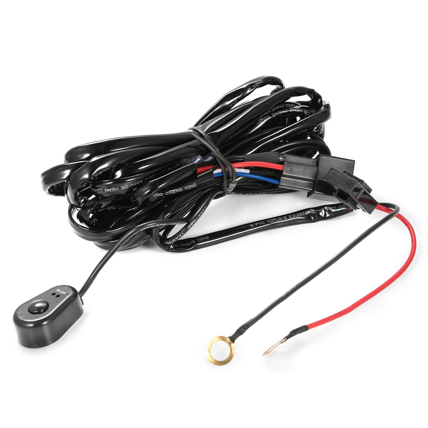 LED Lichtleisten Kabelbaum-Set 280W 12V 40A Leistungsrelais Sicherung Ein-/Ausschalter 3m Länge Universal passend Lichtleisten Zubehör