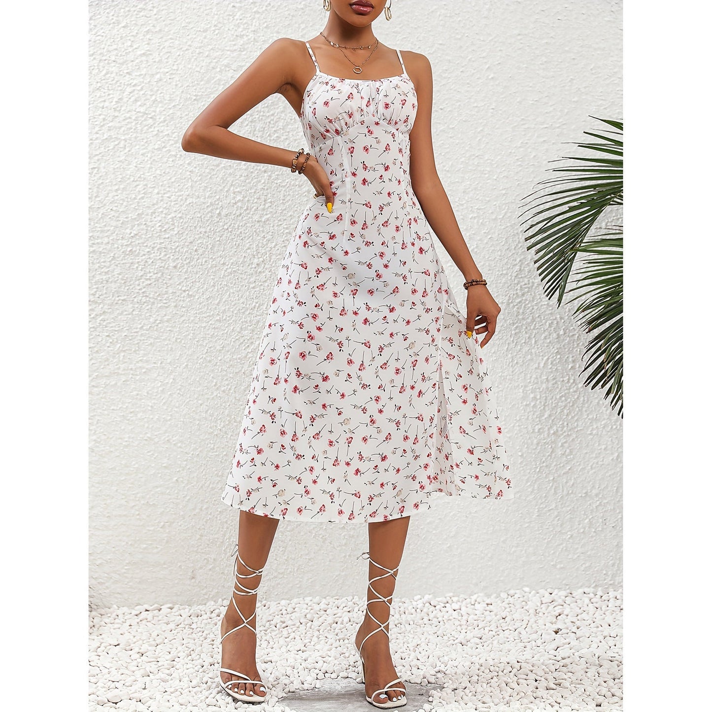 πΈ Women's Polka Dot Suspender Maxi Dress β Summer Elegance with a Flirty Twist