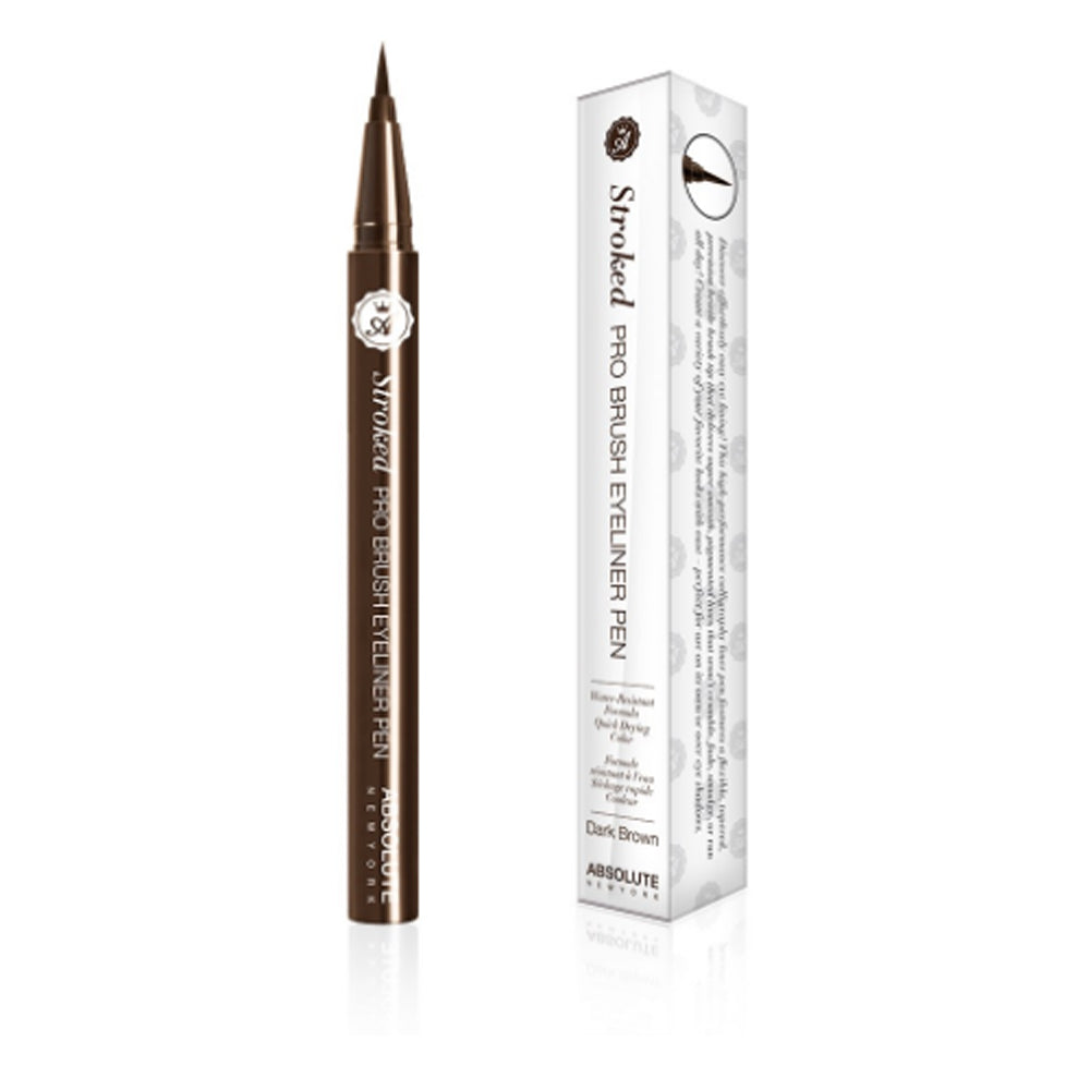 ABSOLUTE Stroked Pro Brush Eyeliner Pen - Dunkelbraun - Dunkelbraun