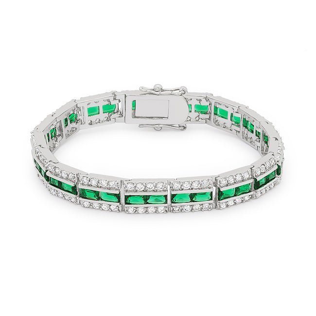 Clear and Blue Alternating Crystal Eternity Ring - ThisandThatShoppe