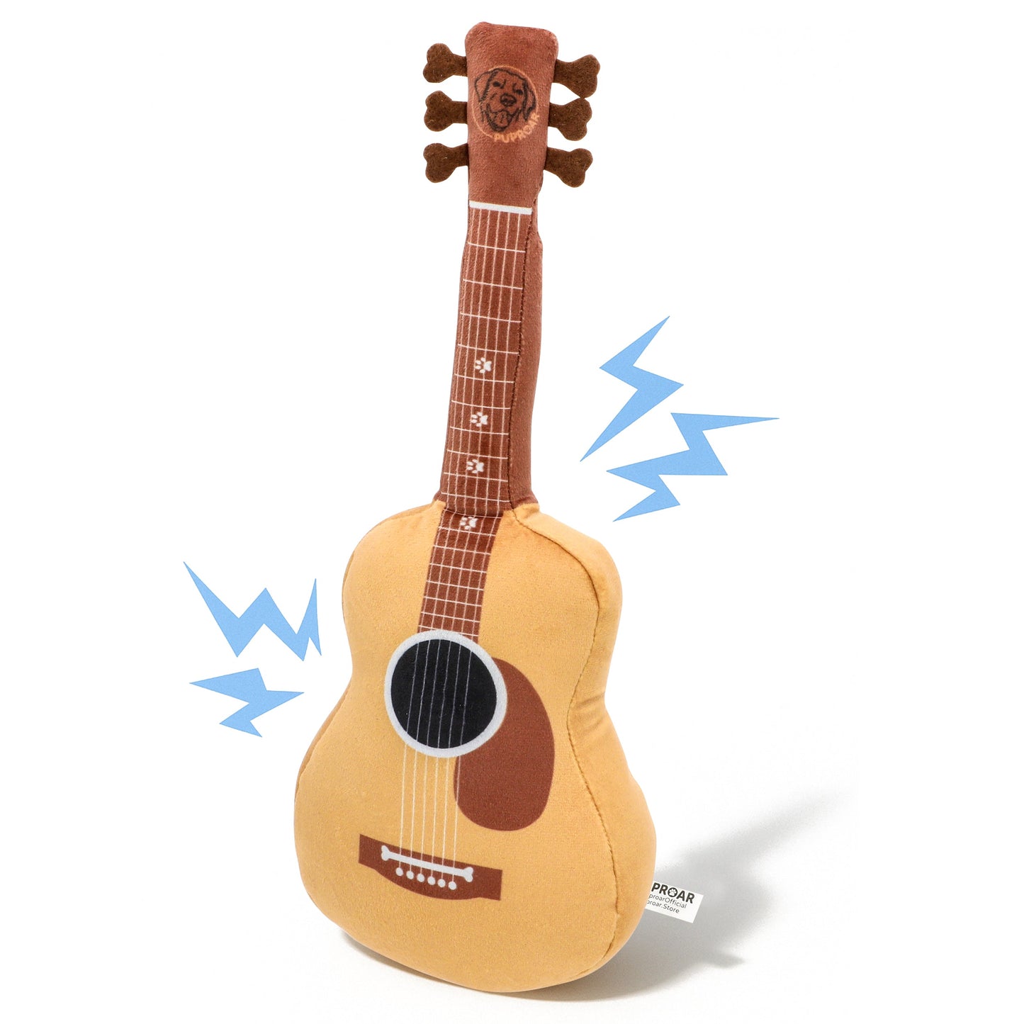 PUPROAR Guitar Dog Toy | Cute Squeaky Plush Dog Toy with Crinkle