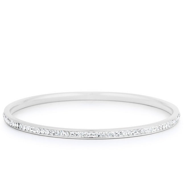 Simple Plated Finish Crystal Bangle - ThisandThatShoppe