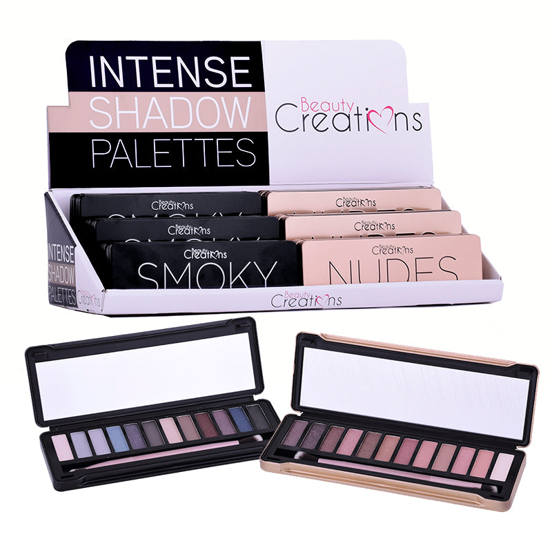BEAUTY CREATIONS Présentoir de palettes de fards à paupières intenses, 12 pièces