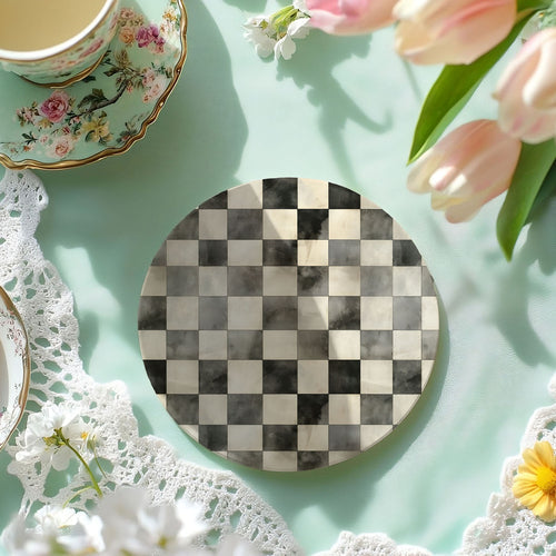 Frühlings-Keramikuntersetzer 4er-Set Courtly Check Designs Saugfähige Getränkeuntersetzer zum Schutz des Tisches