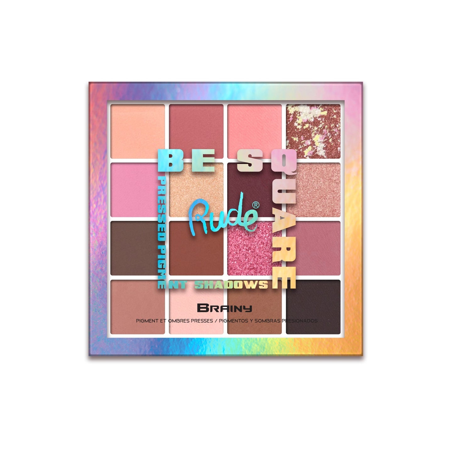 RUDE Be Square Pressed Pigments & Shadows - Brainy - Brainy