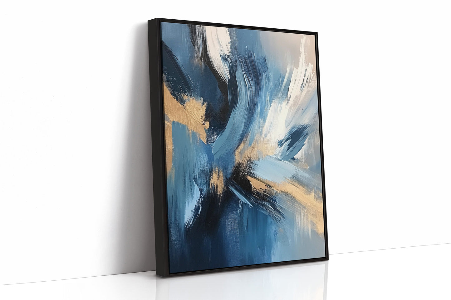 Blaue Gelassenheit - Abstraktes, vom Meer inspiriertes Leinwandbild