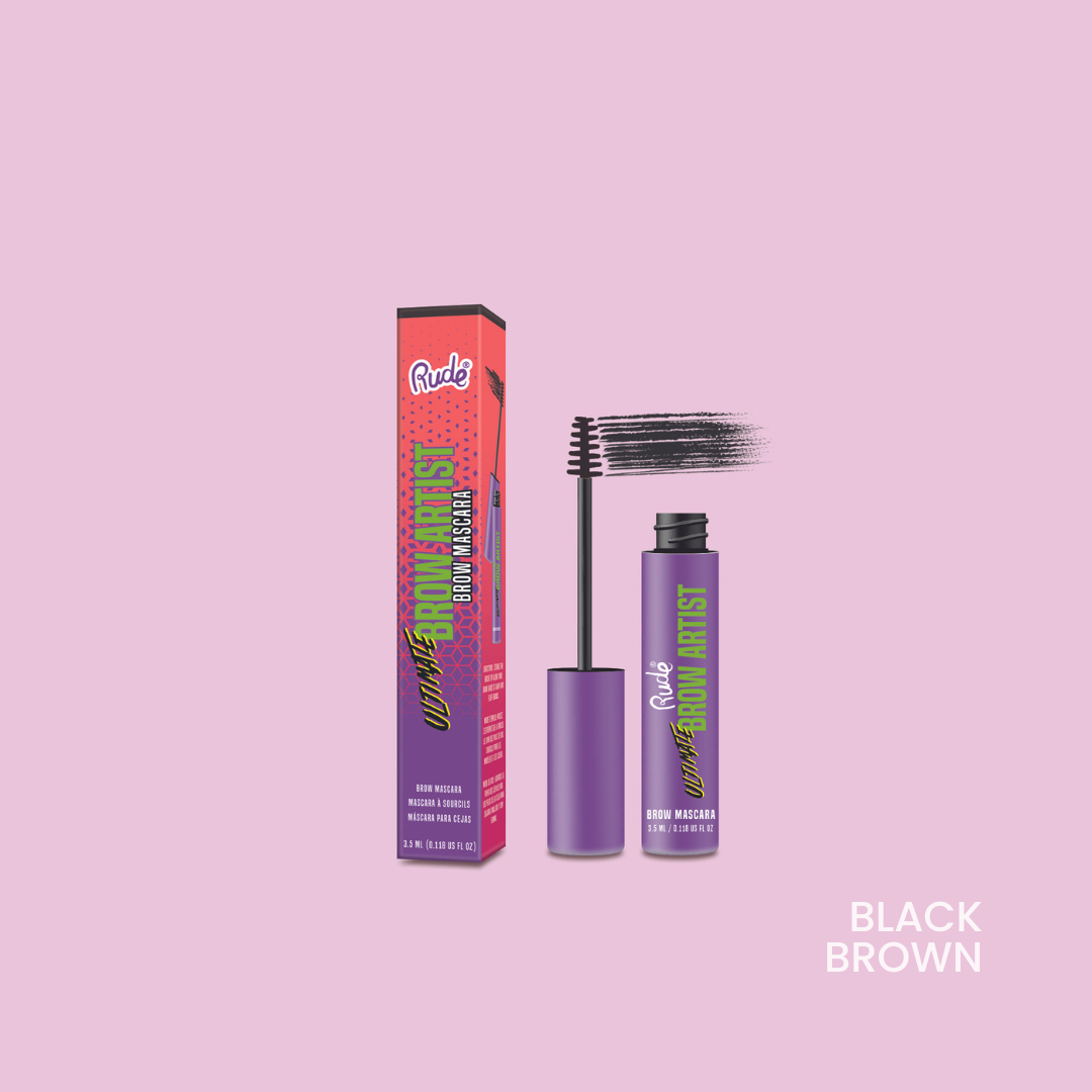 RUDE Ultimate Brow Artist Augenbrauen-Mascara – Schwarzbraun