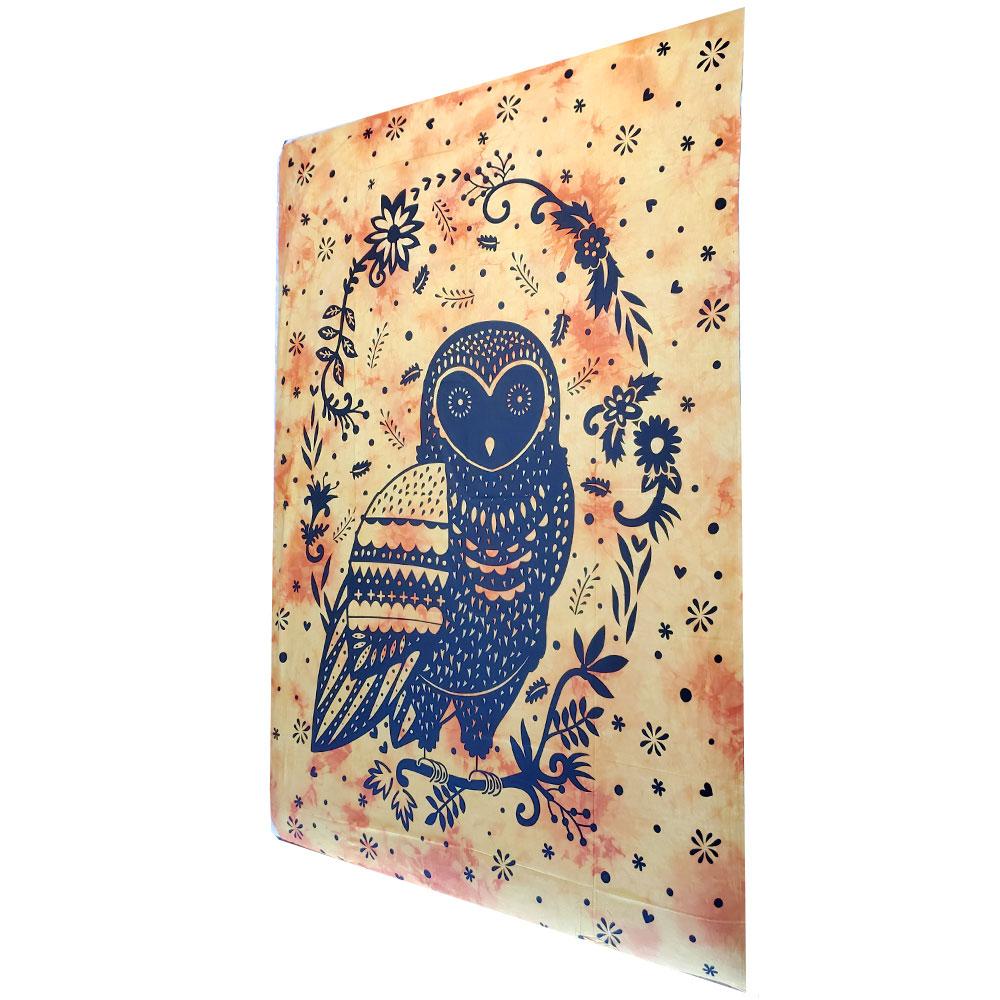 Psychedelic Owl Tapestry Wall Hanging Boho Dorm Decor