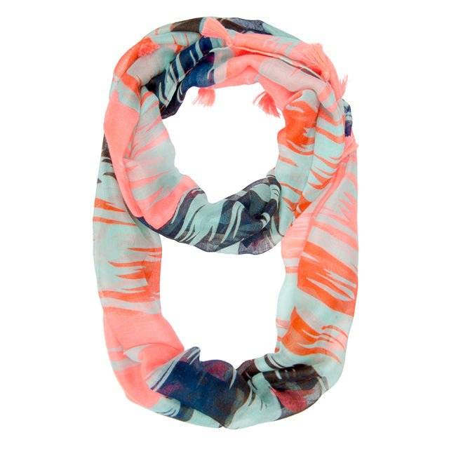 Shira Zebra Infinity Scarf With Tassle Fringe - ThisandThatShoppe