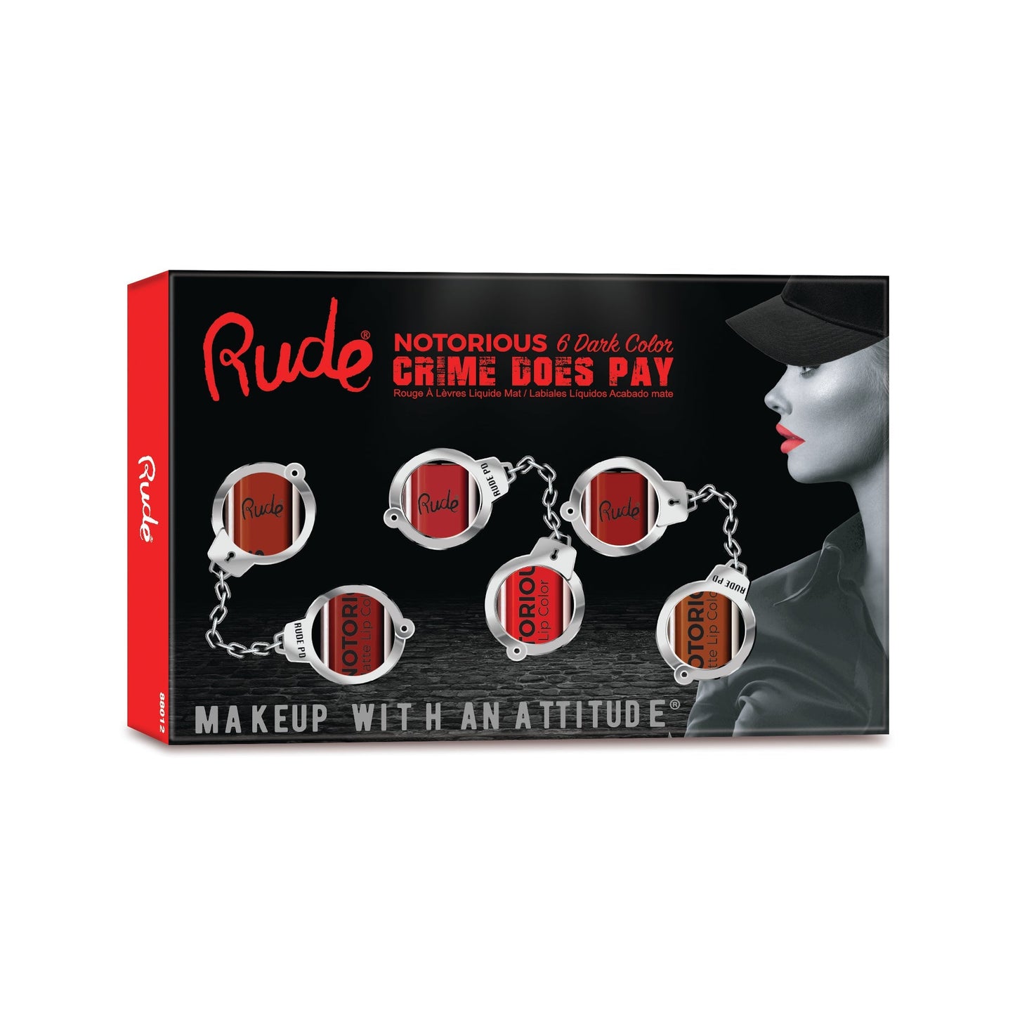 RUDE Crime Does Pay 6 Notorious Liquid Lip Color Set - Dunkel