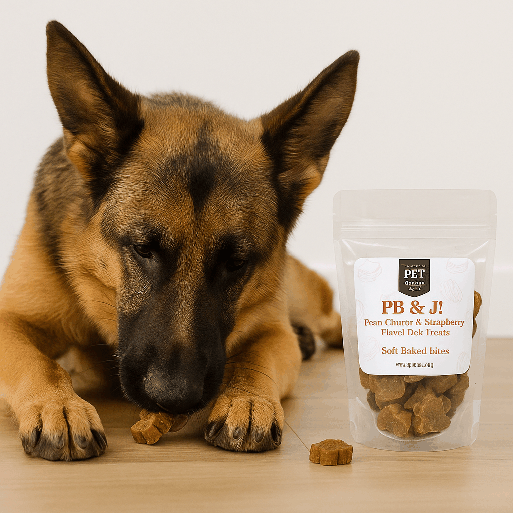 PB & J Soft Baked Bites 6 ozPet SuppliesGive your furry friend a taste of childhood nostalgia with PB&J—delicious dog treats bursting with peanut butter and berry flavor in every bite! These soft, chew