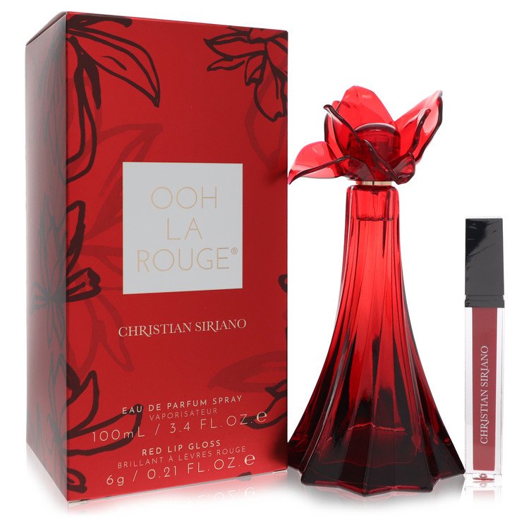 Christian Siriano Ooh La Rouge par Christian Siriano Eau De Parfum Vaporisateur + 6,2 g brillant à lèvres rouge 100 ml pour femme