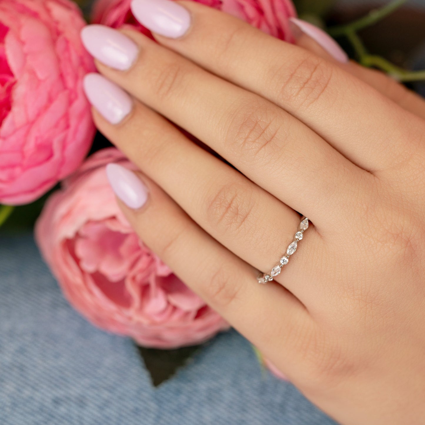 Bague Rosalind empilable en argent - S'empile ou se porte seule sans effort !