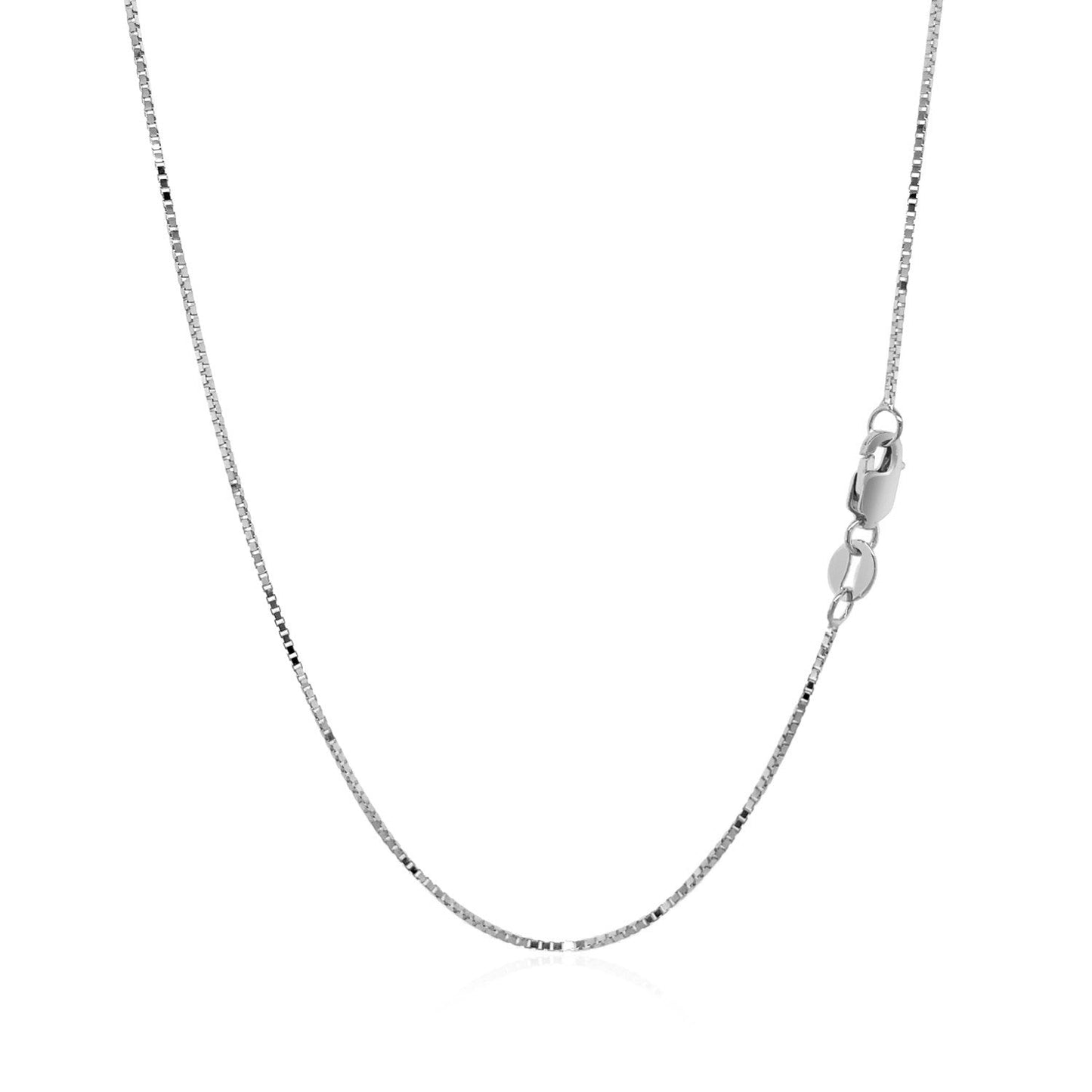 14k White Gold Classic Box Chain (0.68 mm) - ThisandThatShoppe