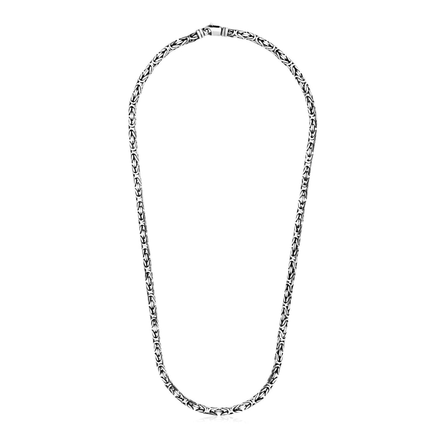 Sterling Silver Gunmetal Finish Byzantine Chain Necklace - ThisandThatShoppe