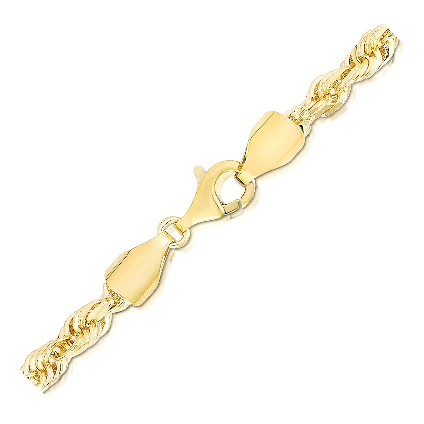 14k Yellow Gold Solid Diamond Cut Rope Chain (5.00 mm) - ThisandThatShoppe