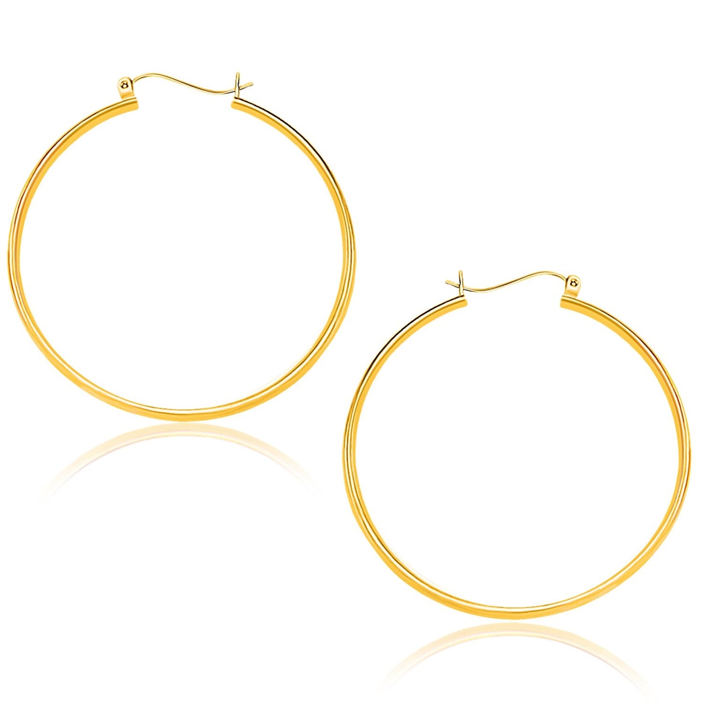 Ohrringe aus 14 Karat Gelbgold, poliert, Creolen (1,5x40mm)