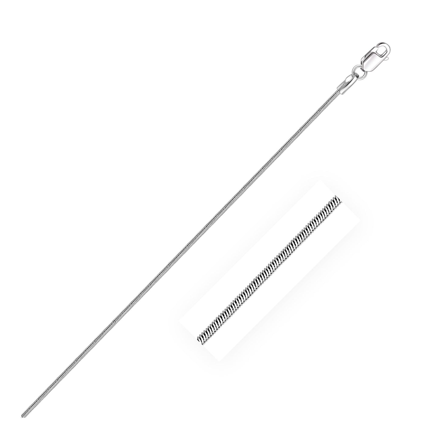 Sterling Silver Rhodium Plated Octagonal Snake Chain (0.90 mm) - ThisandThatShoppe