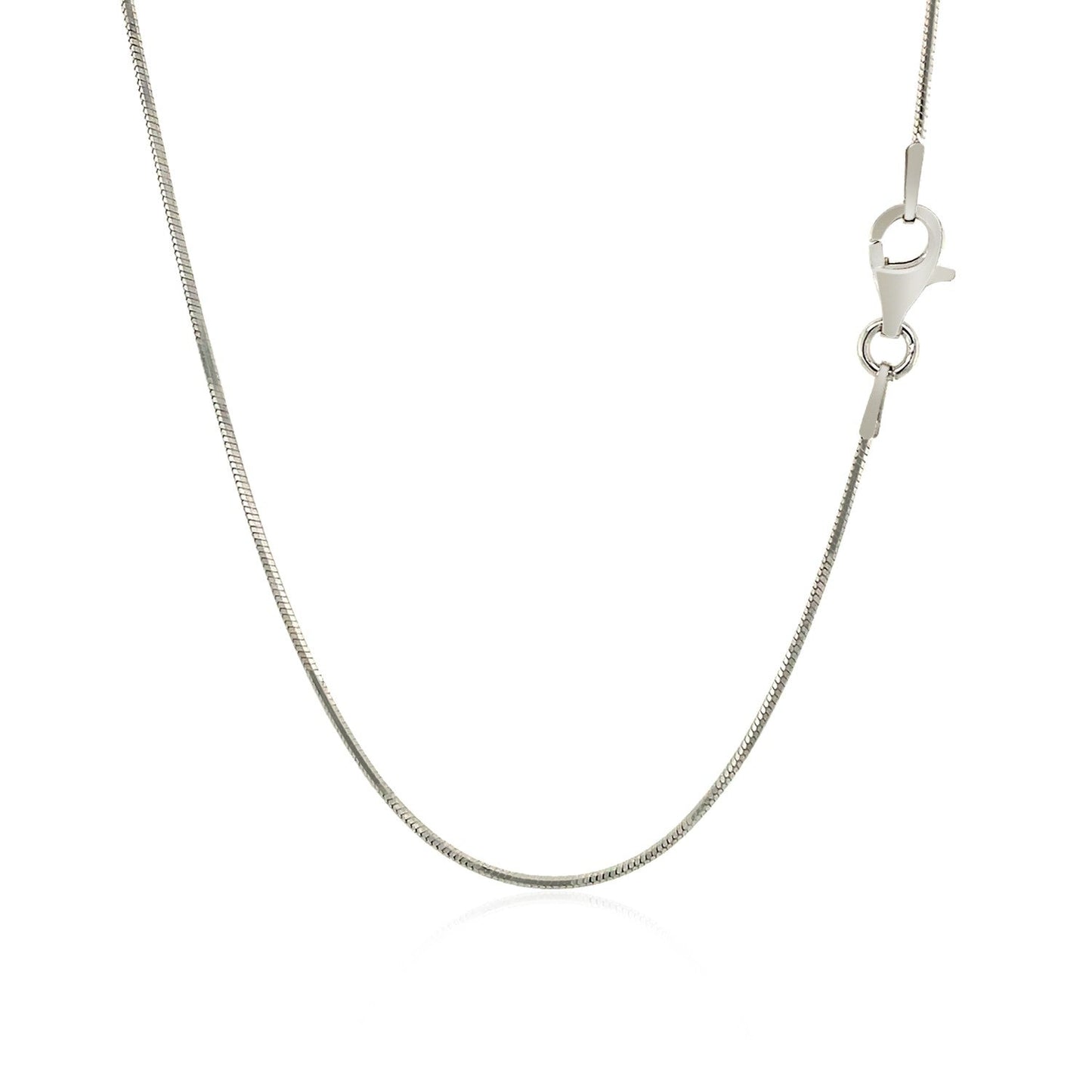 Sterling Silver Rhodium Plated Octagonal Snake Chain 0.9mm - ThisandThatShoppe
