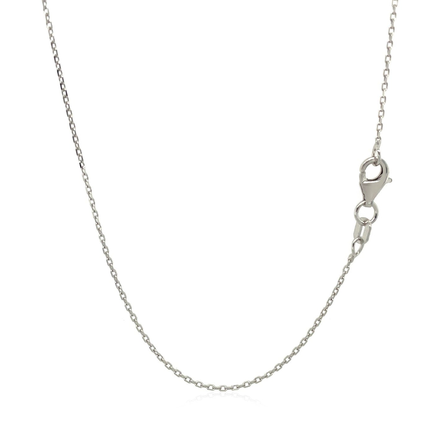 14k White Diamond Cut Cable Link Chain (0.87 mm) - ThisandThatShoppe