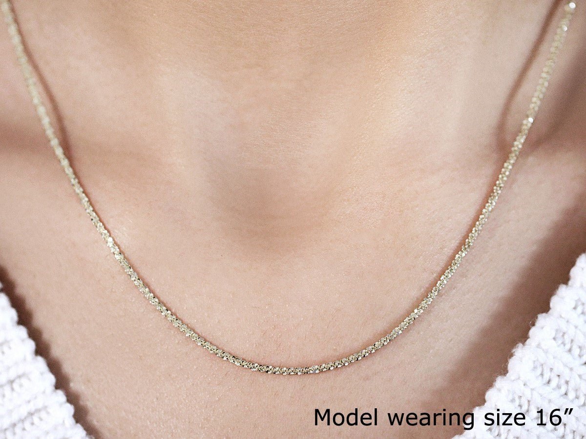 10k Yellow Gold Sparkle Chain 1.50 mm) - ThisandThatShoppe