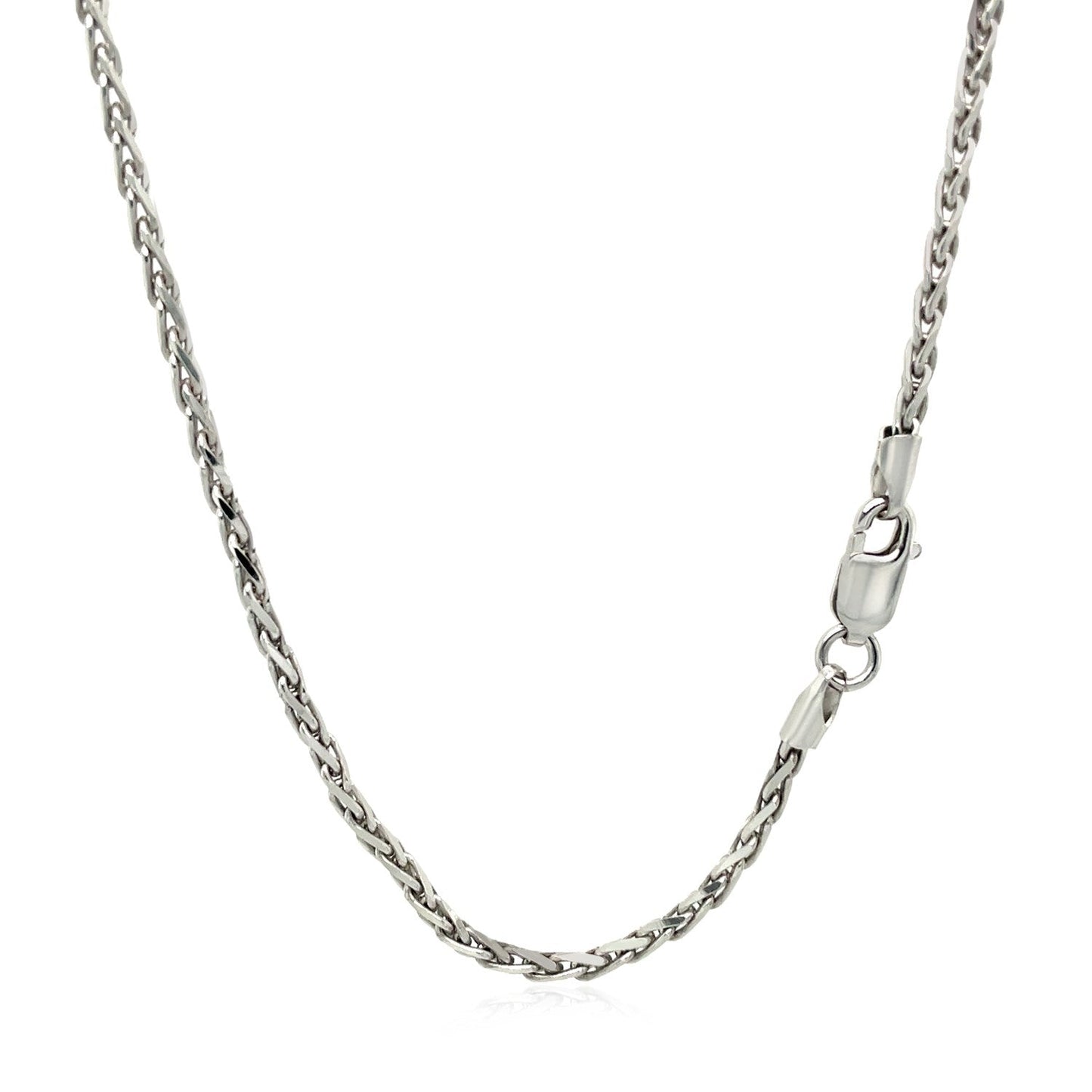 2.2mm Sterling Silver Rhodium Plated Wheat Chain - ThisandThatShoppe