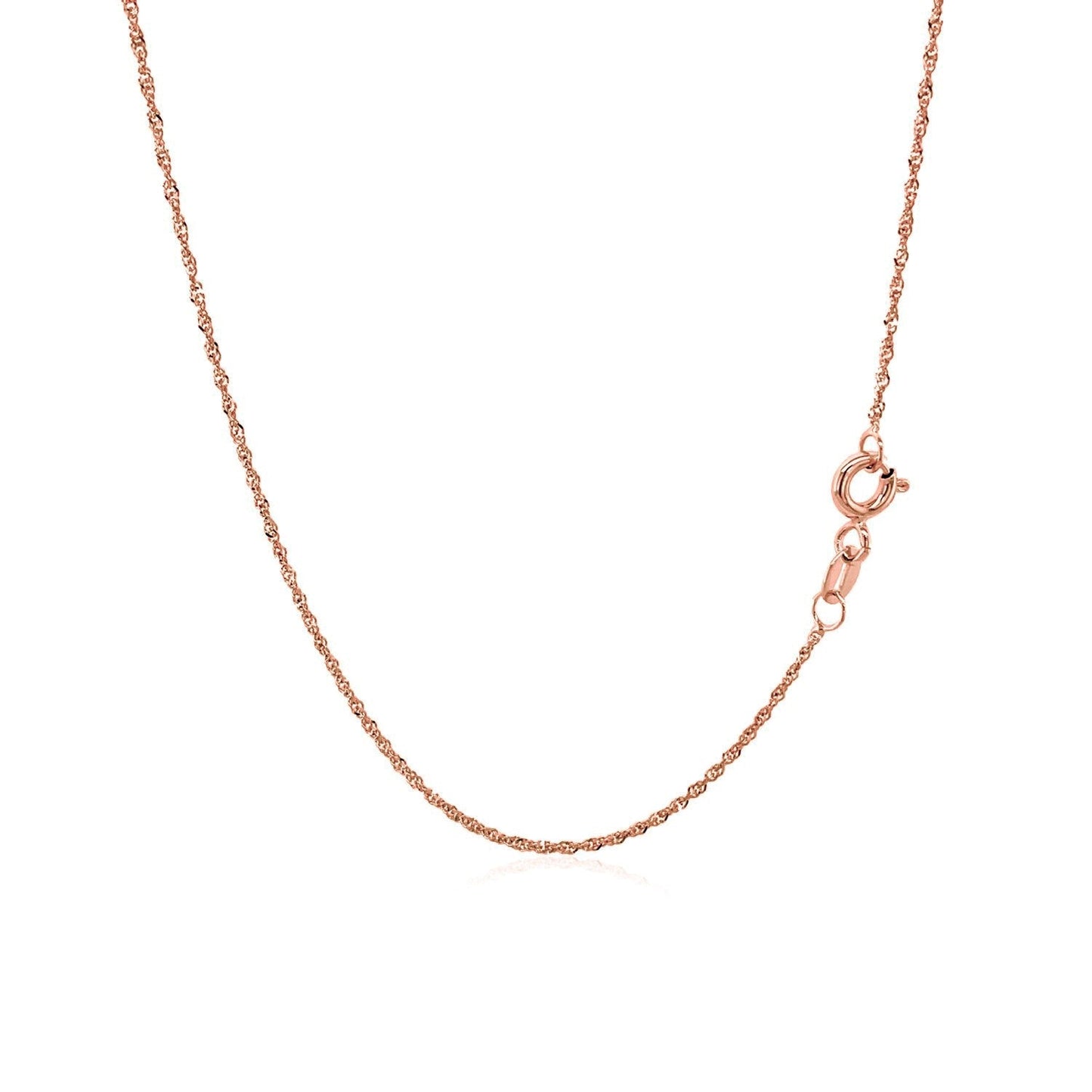 14k Rose Gold Singapore Chain (1.10 mm) - ThisandThatShoppe