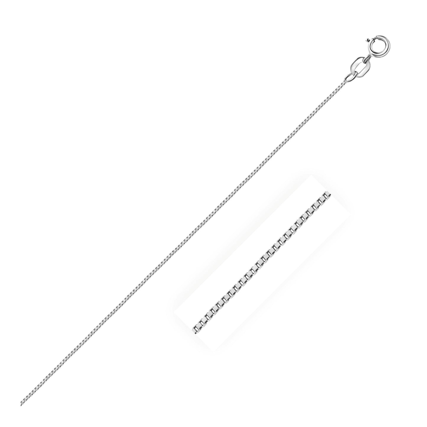 14k White Gold Classic Box Chain (0.60 mm) - ThisandThatShoppe