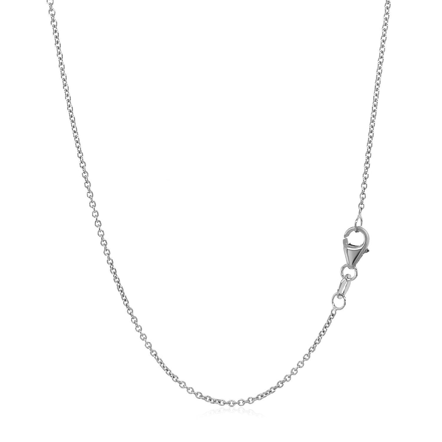 14k White Gold Round Cable Link Chain (1.20 mm) - ThisandThatShoppe
