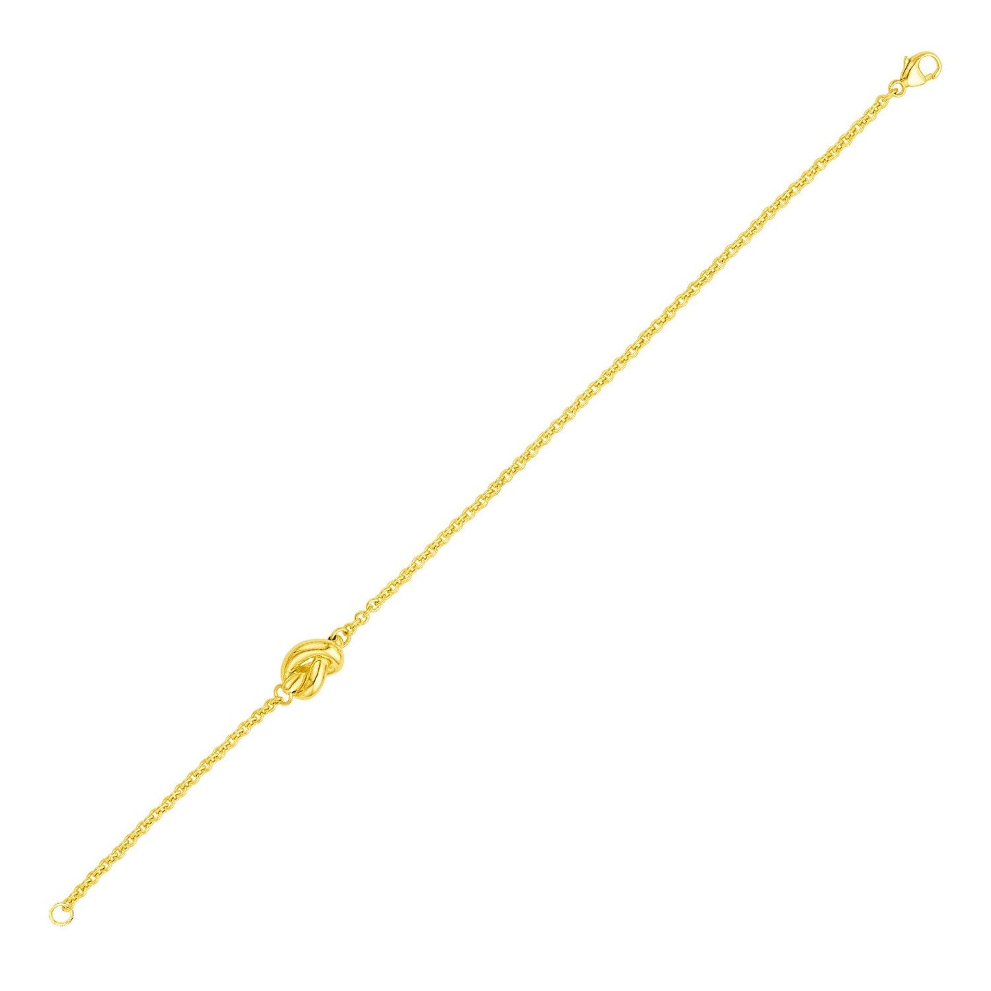 14k Gelbgold-Kettenarmband mit poliertem Knoten (7,50 mm)