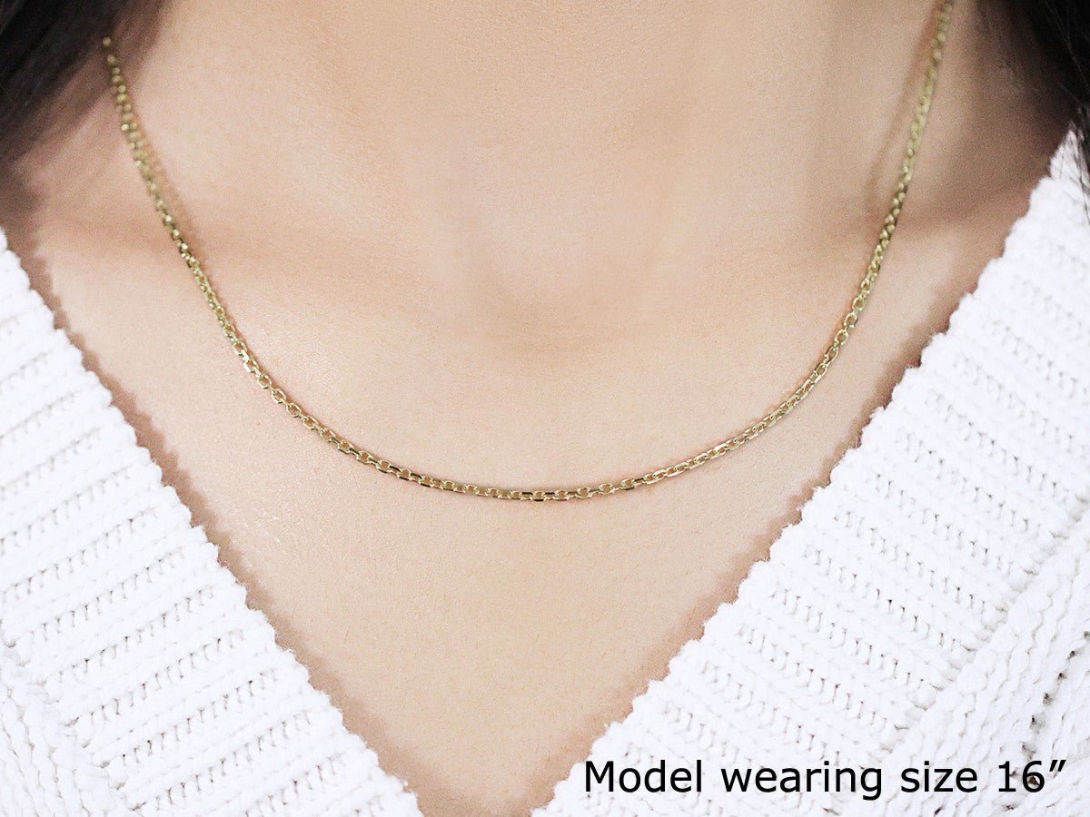 14k Yellow Gold Diamond Cut Cable Link Chain (1.90 mm) - ThisandThatShoppe