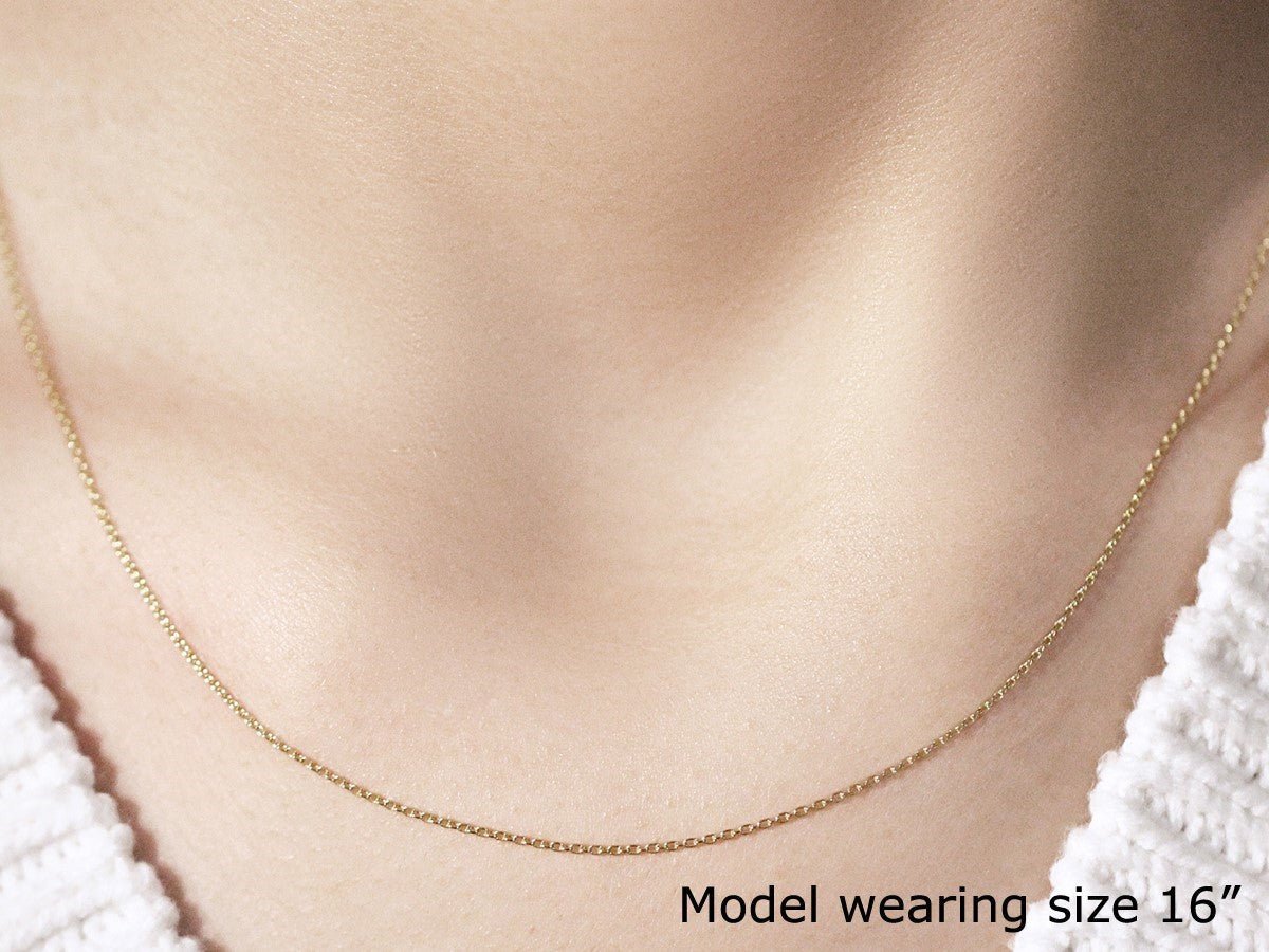 14k Yellow Gold Oval Cable Link Chain (0.97 mm) - ThisandThatShoppe