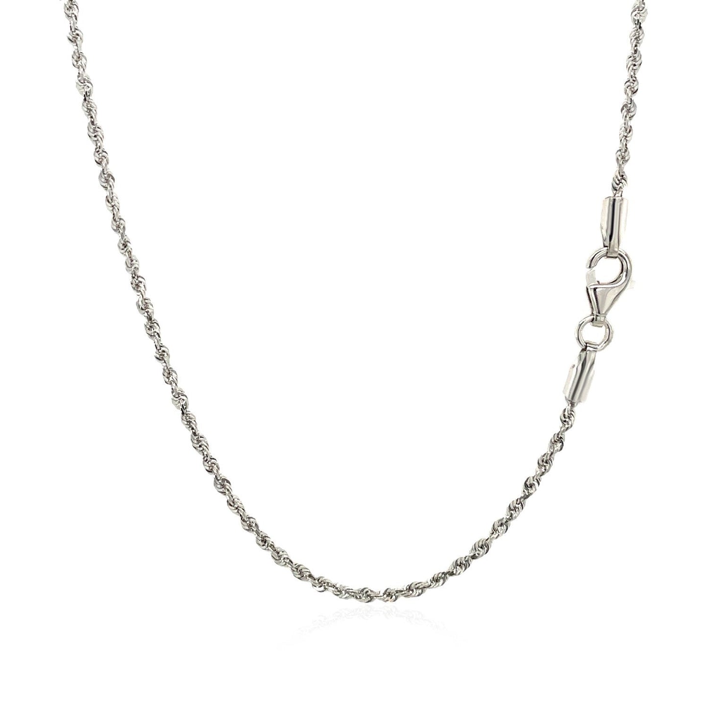 10k White Gold Solid Diamond Cut Rope Chain (1.60 mm) - ThisandThatShoppe
